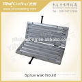 Sprue wax mould for making wax model decorative mouldings for wax injection